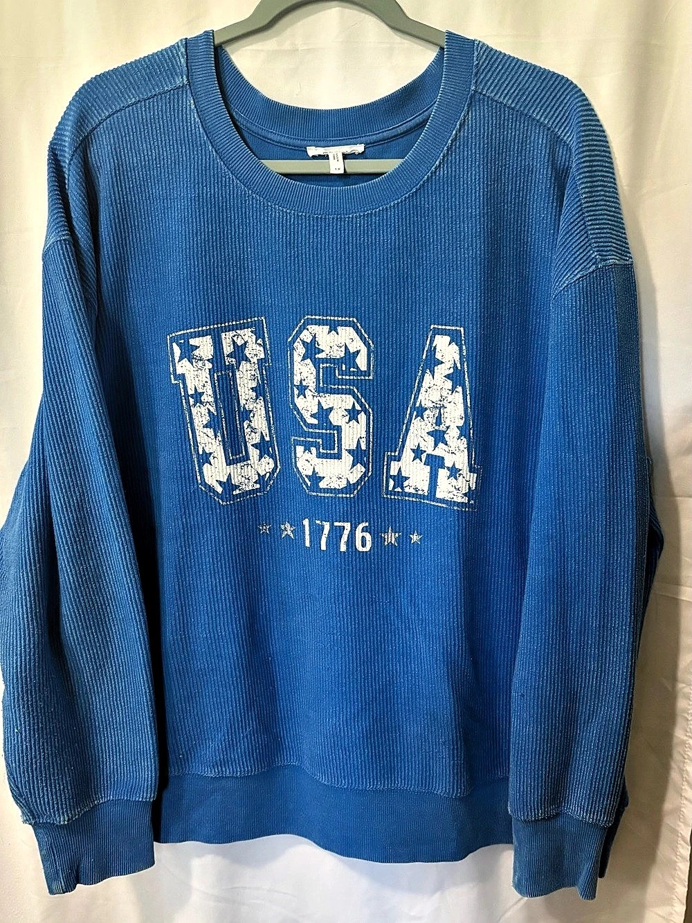 Maurices Americana USA 1776 Applique Sweatshirt Blue 1X